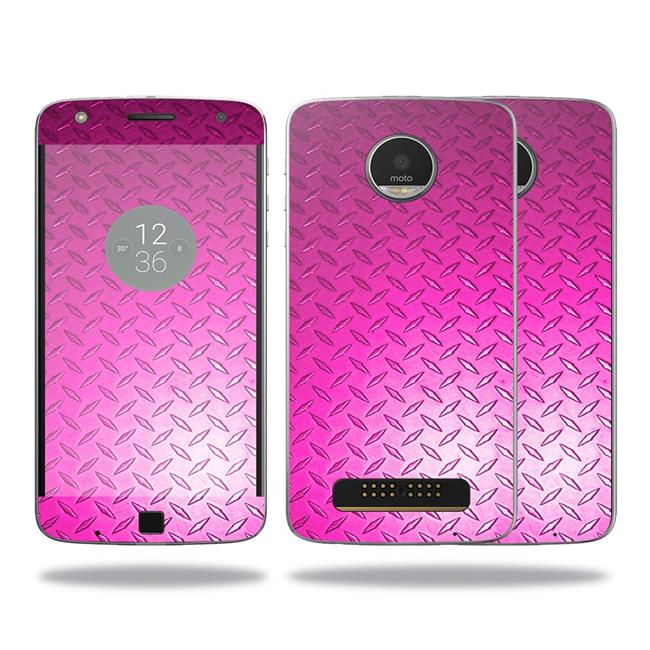 MightySkins MOMZPL-Pink Diamond Plate Skin for Motorola Moto Z Play Sticker Wrap Cover Sticker - Pink Diamond Plate - image 1 of 4
