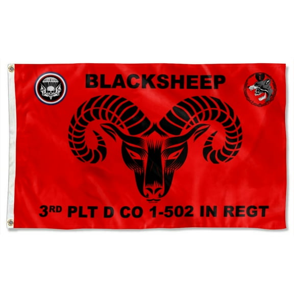 Cayyon Blacksheep 3rd Plt D Co 1-502 Flag 3x5Feet Military Banner with 2 Brass Grommets