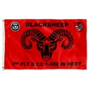 Cayyon Blacksheep 3rd Plt D Co 1-502 Flag 3x5Feet Military Banner with 2 Brass Grommets