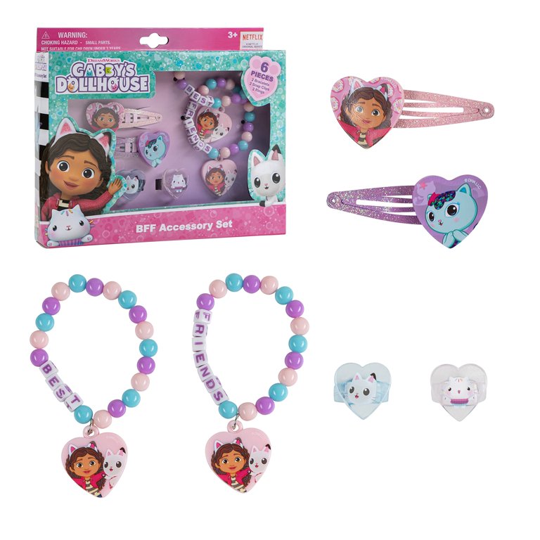 Set De 6 Ganchos Para El Cabello Gabby’s Dollhouse – Broches Metálicos Con Personajes De Netflix Y Brillantina Para Niñas