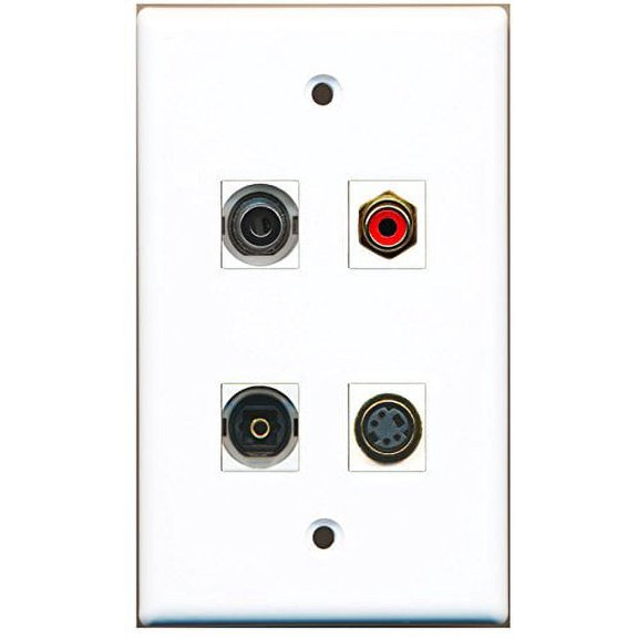 RiteAV - 1 Port RCA Red 1 Port S-Video 1 Port Toslink 1 Port 3.5mm Wall Plate