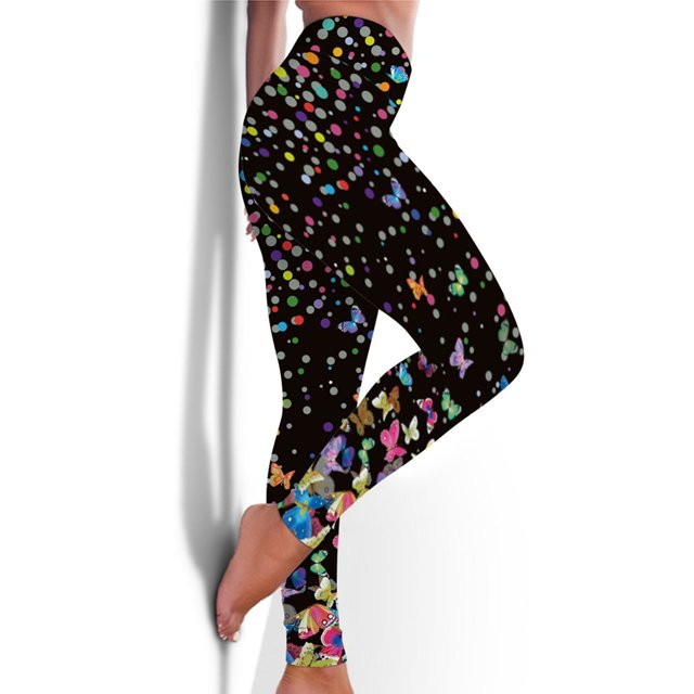 MKLEKYY Leggings deportivos para mujer, mallas de entrenamiento estampadas a la moda para mujer, pantalones deportivos para fitness, gimnasio, correr, yoga y atletismo. 4923