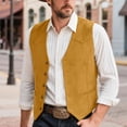 thumbnail image 4 of TOWED22 Men's Cowboy Suede Leather Vest Western Vest Cowhide Suede Waistcoat Men Vests(Gold,XXXL), 4 of 9