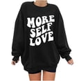 thumbnail image 1 of Sudadera Para Mujer Sudaderas de Otoño Estampado de Letras Cuello Redondo Suelto Manga Larga Jersey de Gran Tamaño de Lana Odeerbi ODB171646, 1 of 8