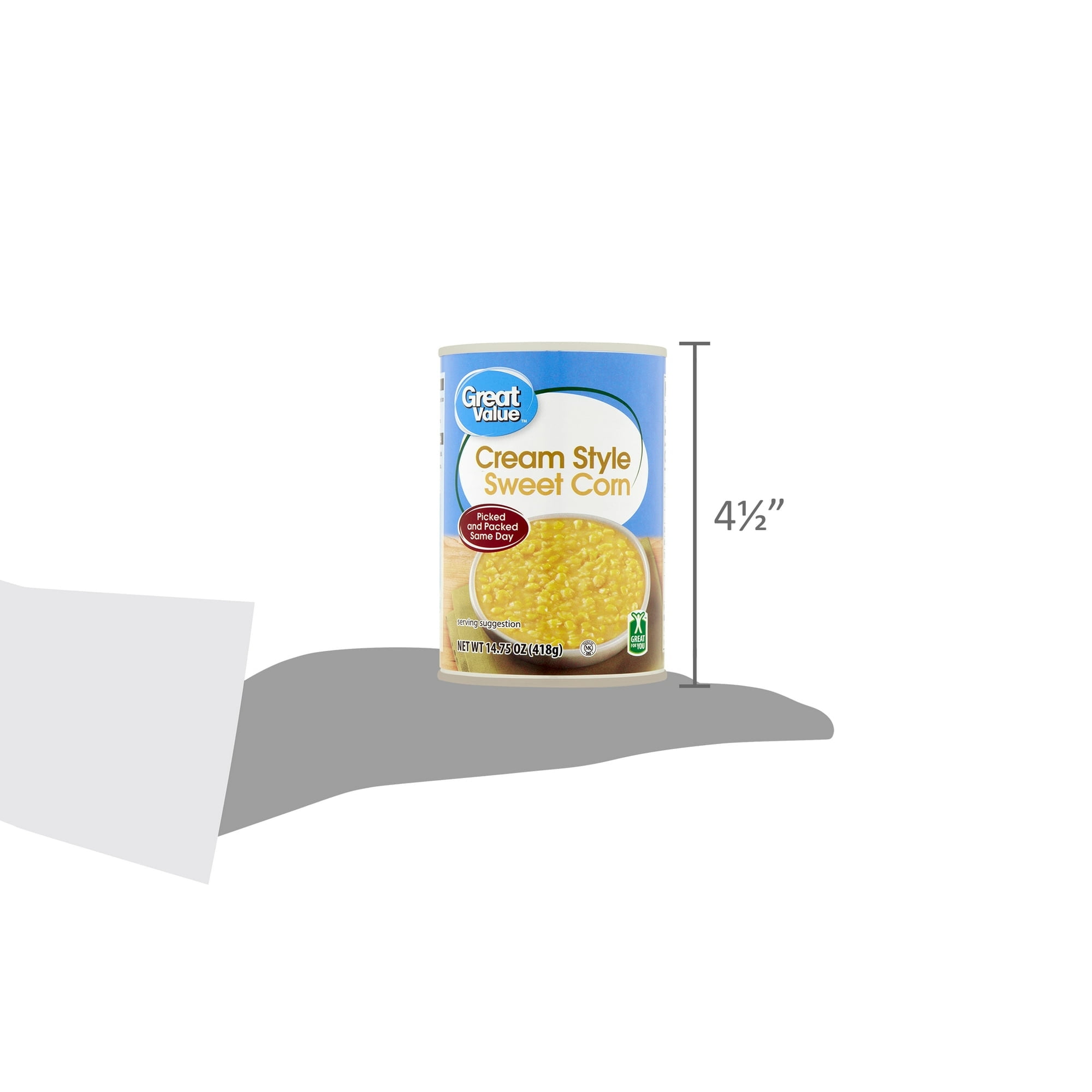 Great Value Canned Cream Style Sweet Corn, 14.75 oz Aluminum Can
