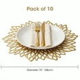 thumbnail image 6 of MQUPIN Set of 10 Round Placemats Gold, Heat-Resistant PVC Table Mats with Luxury Metallic Glossy Finish for Thanksgiving Christmas Wedding Party Decor, Easy to Clean, 6 of 12