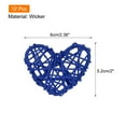 thumbnail image 2 of Uxcell 12Pcs Heart Shaped Rattan Ball Vase Filler Natural Rattan for Wedding Home Decoration Dark Blue 2.36 in, 2 of 5