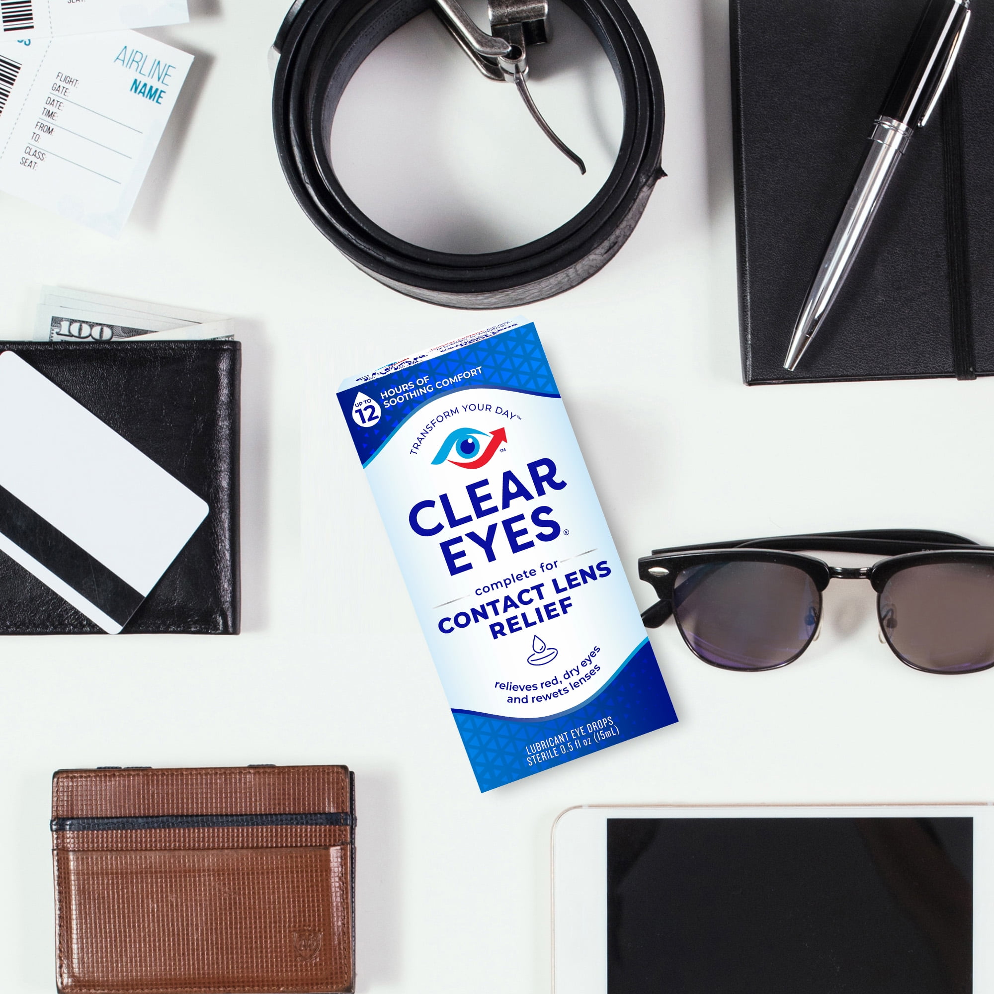 Clear Eyes Contact Lens Relief Lubricant Eye Drops, 0.5 fl oz