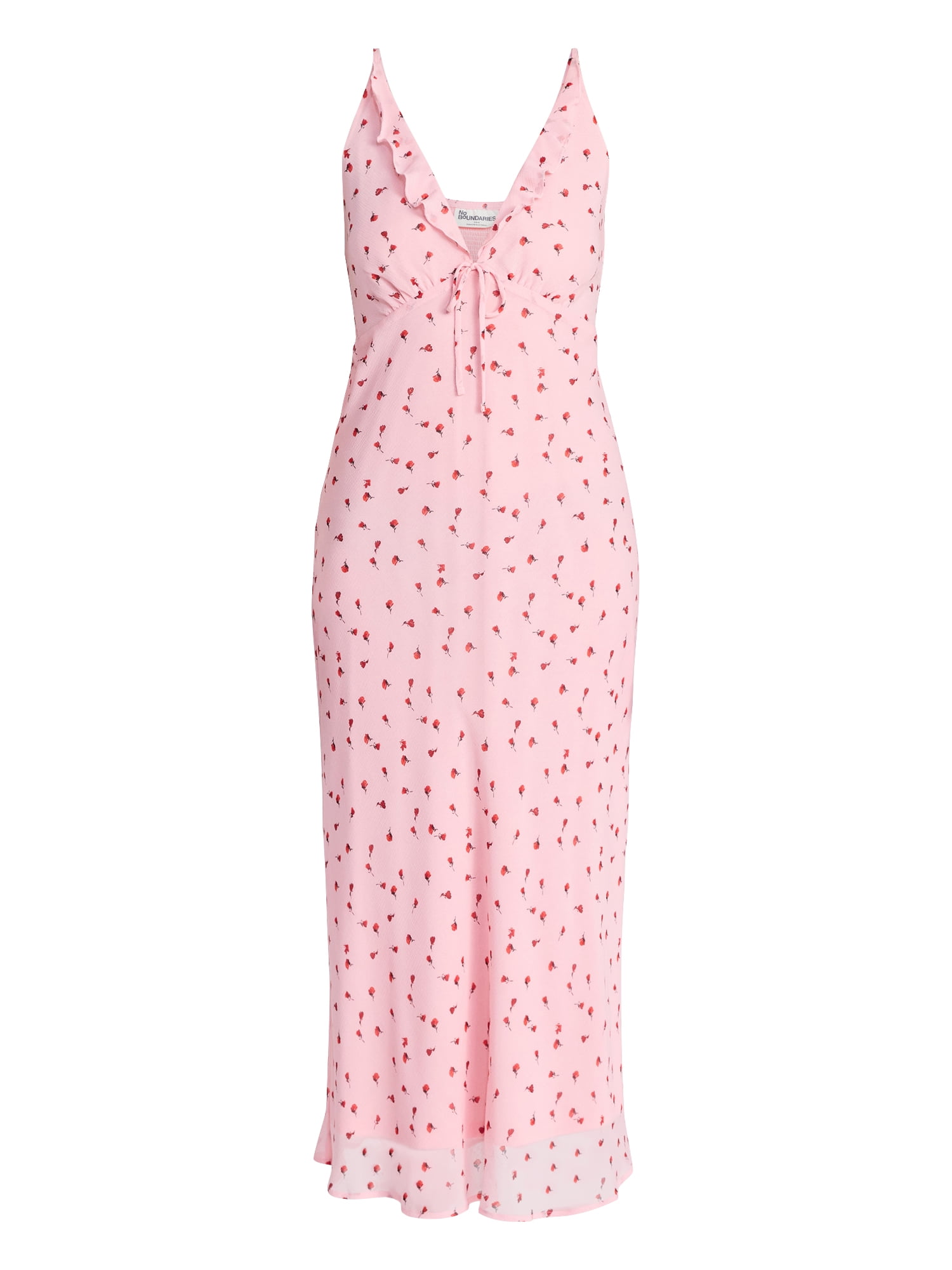 No Boundaries Sleeveless Ruffle Midi Dress, Women's XXS-XXL