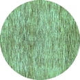 thumbnail image 1 of Ahgly Company Indoor Round Abstract Turquoise Blue Modern Area Rugs, 3' Round, 1 of 4