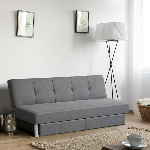 Convertible sofa with clearance storage