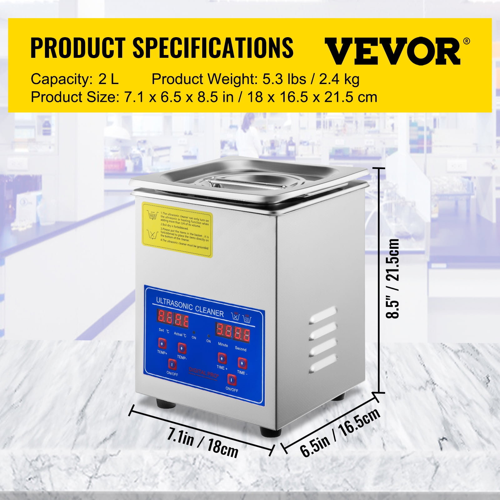 Knob Ultrasonic Cleaner with Digital Timer and Heater-6L