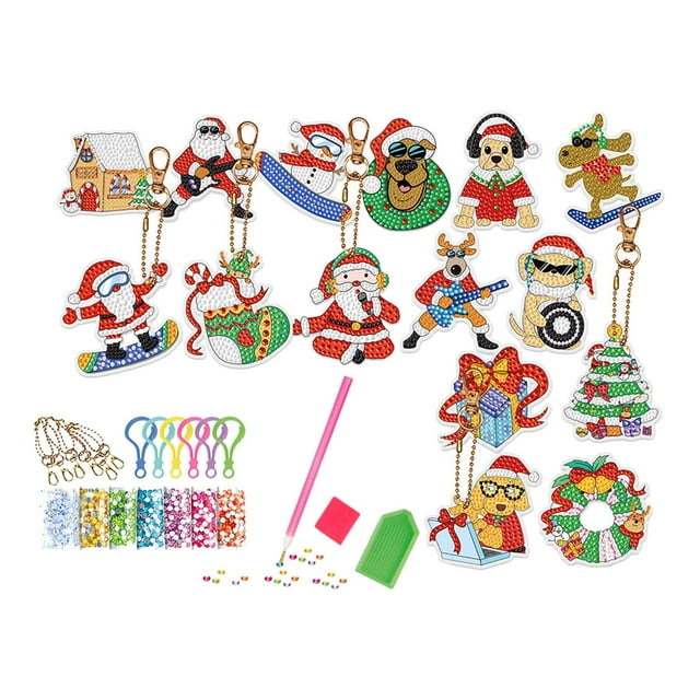 Llaveros De Pintura Para Decoración De Navidad, Regalo De Año Nuevo, Adornos Artísticos Navideños DIY Escribe un