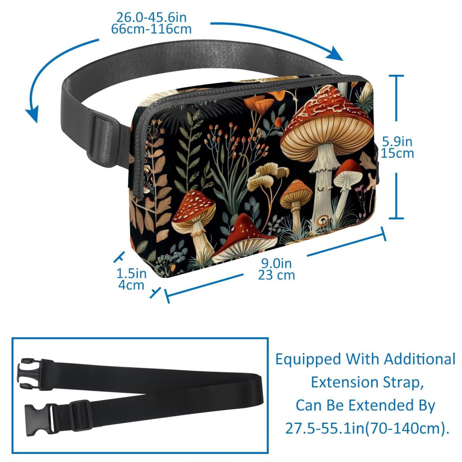 Mushroom Waist Pack Running Belt Fanny Packs Lightweight Adjustable with Extension Strap Unisex