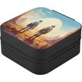 thumbnail image 2 of GZHJMY Two Cowboys Jewelry Box Organizer for Women Girls, Travel Jewelry Case Jewelry Organizer for Storage Rings Earrings Necklaces Bracelets85 for Necklace Bracelet Earrings Rings, 2 of 7