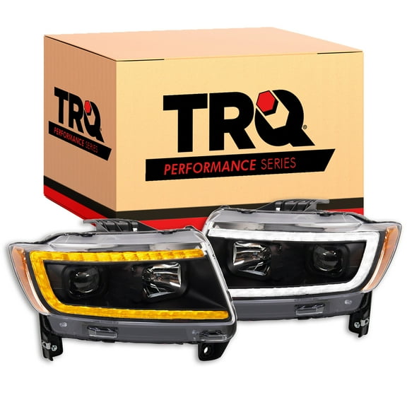 TRQ Performance Headlights Set Fits 2011-2013 Jeep Grand Cherokee HLA95194