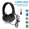 thumbnail image 3 of Kids Headphones Wired Headphone with Microphone Control Folding On-Ear 3.5mm Headset for Kids, Girls, Boys, Children, Foldable Headsets for School Tablet (Black), 3 of 5