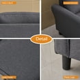 thumbnail image 5 of Hybition Linen Loveseat Modern Sofa for Living Room-Dark Grey, 5 of 6