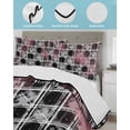 thumbnail image 4 of Quilts Twin-XL Size Bedding Set, Grey Pink Geometric Lightweight Quilted Comforter, Black White Boho Soft Reversible Bedspread Coverlet with Pillow Covers for All Season, 68" x 98", 4 of 7