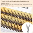 thumbnail image 2 of 8mm Natural Slender Simulation Thick Fish Tail Single Cluster Hair Soft Curly Swallow Tail False Eyelashes, 2 of 5