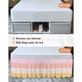 thumbnail image 7 of Colorful Stripe Wrap Around Bed Skirts for King Bed 18" Drop,Bed Skirt with Adjustable Elastic Belt Dust Ruffle Bed Valance for Bedroom Hotel Modern Pink Red Yellow Vertical Striped Bed Frame Cover, 7 of 7