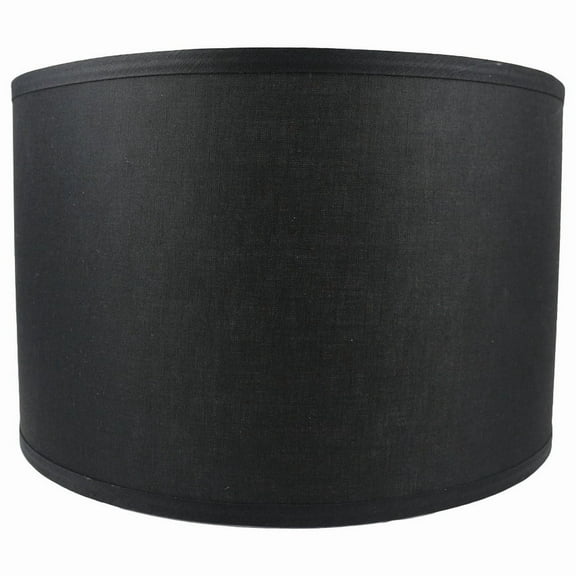 Classic Drum Smooth Linen Lamp Shade, 8" to 16" Bottom Size Black 16"