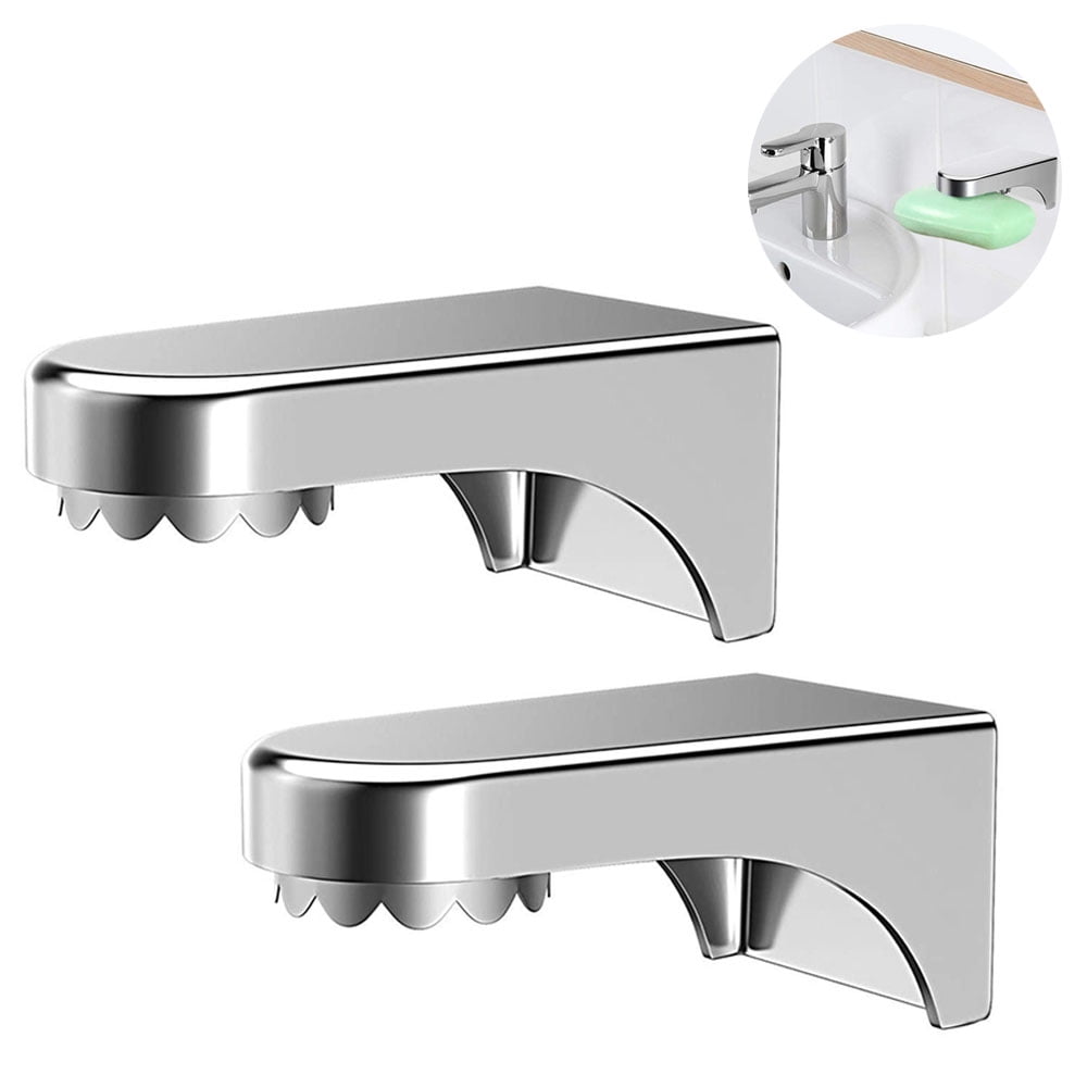 Wolpin Soap Stand Holder for Bathroom Kitchen Sink Magic Stickers Wall  Mounted (Pack of 1 Pc) Soap Dish Holder, Double Layer Random Color