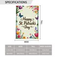 thumbnail image 3 of Happy St. Patrick's Day Garden Flag， 12x18 Inch DoubleSided Spring Floral Butterfly Tulip Yard Flag， Outdoor House Lawn Decor, 3 of 6