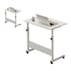 thumbnail image 2 of Liftable Bedside Table 60 X 40cm C Shape Metal Frame Mobile Laptop Desk for Home Sofa Walnut Color, 2 of 5