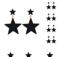 thumbnail image 1 of Qarigey Pendientes colgantes de estrella con abalorio de 2 uds, joyería para mujer, declaración colgante grande Negro 10Conjunto, 1 of 6