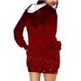 thumbnail image 2 of WEAIXIMIUNG Sweatshirts d'Automne Graphiques pour Femmes Décontracté Saint-Valentin Imprimé Rouge Col Rond à Capuche Long Hoodie, 2 of 5