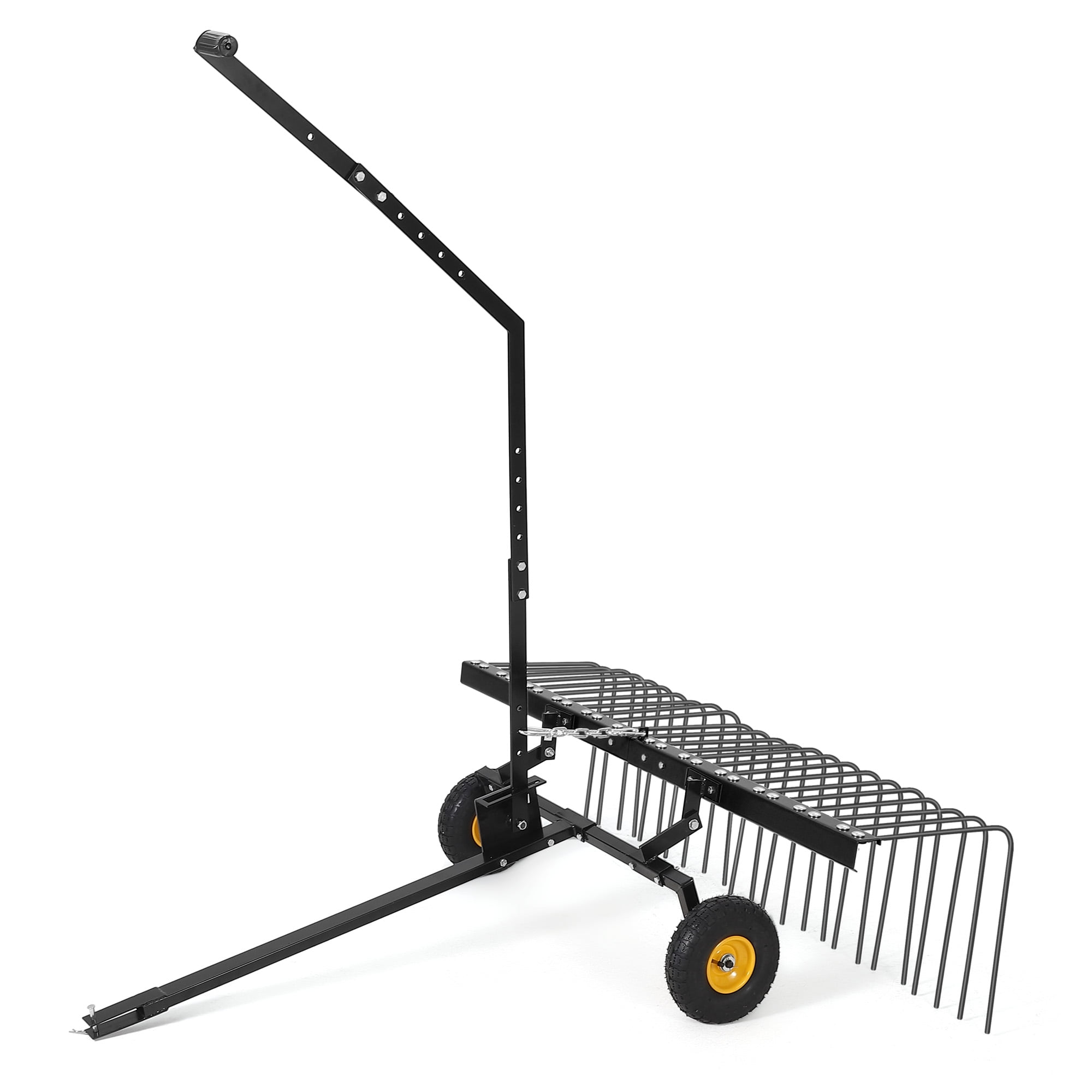 60-inch Tow Behind Dethatcher, 24 Durable Spring Steel Tines Lawn Dethatcher, Garden Grass Tractor Rake Removes Thatch from Large Lawns, Riding Lawn Mower Attachments for Outdoor Yard Tools Lawn Care
