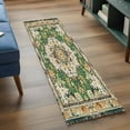 thumbnail image 4 of Green Boho Area Rugs 2x6 for Kitchen Runner Rug, Vintage Ethnic Tribe Southwestern Non Slip Washable Rug Runner, Low Pile Indoor Floor Carpet Mat Bathroom Rugs for Bedroom, Kids Room, 4 of 9