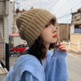 thumbnail image 4 of Eoperou Knitted Hat Baggy Slouchy Ribbed Flanging Stretchy Keep Warm Solid Color Autumn Winter Women Men Beanie Cap for Outdoor, 4 of 8