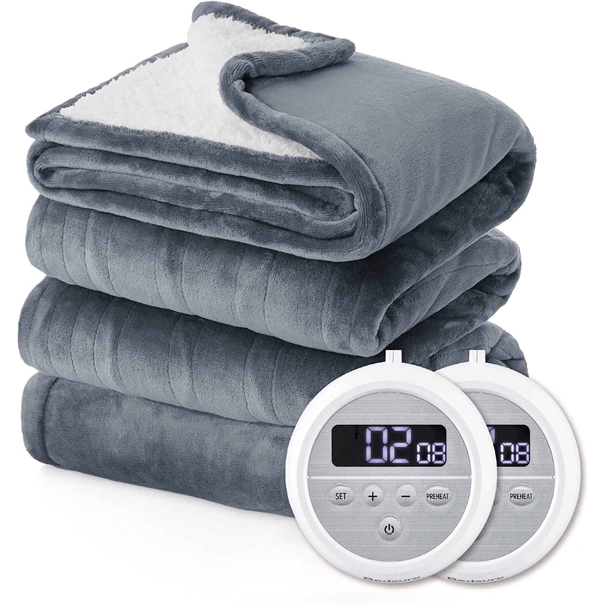 Sunbeam Royal Luxe Sherpa Night Fog Heated Blanket Twin | forum.iktva.sa