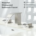 thumbnail image 2 of GAGALIFE Waterfall Bathroom Faucets for Sink 3 Hole - Brushed Nickel Bathroom Faucet with Pop-up Drain, 8 Inch Widespread Bathroom Sink Faucet 2-Handles, Modern Vanity Faucet with Supply Lines, 2 of 9