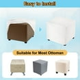 thumbnail image 4 of Square Stretch Foot Stool Cover Fit Length 13"-18", Milky White, 4 of 6