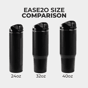 HydroJug Ease2o Insulated Stainless Steel Water Bottle with Straw & Chug Lid, Leak-Resistant, Cup Holder Friendly – 40oz, Black