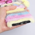 thumbnail image 5 of Compatible with iPhone 14 Pro Max Furry Case with Cute Love Heart Fuzzy Colorful Ball Pendant for Women Girls Cute Plush Case Luxury Bling Diamond Rhinestones Shockproof Protective Cover, 5 of 7