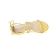 thumbnail image 5 of BLISSFUL STEP Women's Shoes Open Toe Lace Up Block Heel Strappy Heels Yellow 11, 5 of 8