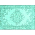 thumbnail image 1 of Ahgly Company Machine Washable Indoor Rectangle Abstract Turquoise Blue Contemporary Area Rugs, 7' x 10', 1 of 4