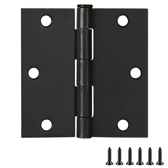 Door Hinge in Oil Rubbed Bronze, 3.5-Inch, Square Corner Radius, 6-Pack