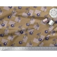 thumbnail image 3 of Soimoi Velvet Fabric Bird,Coconut Tree & Elephant Kids Printed Craft Fabric by The Yard 58 Inch Wide, 3 of 3