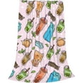 thumbnail image 3 of Wild Mushroom Blanket Plant Autumn Leaves Throw Blankets Gifts for Kids Adults Farmhouse Style Snail Print Lightweight Soft Fleece Cozy for Sofa Couch Bed Chair Room Birthday Decor 50x60in, 3 of 5