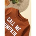 thumbnail image 4 of LMLYSoH Baby Halloween Sweatshirt Letter Print Round Neck Long Sleeve Pullovers Autumn Tops for Toddler Cute Clothes, 4 of 9