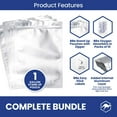 thumbnail image 5 of 60 Wallaby Stand Up Mylar Bags with Zipper - Bundle - 1 Gallon (7.5 Mil) with 60 400cc Oxygen Absorbers, 60 Labels - Heat Sealable, Food Safe, Long Term Food Storage & Survival - Silver, 5 of 7