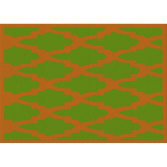Ahgly Company Machine Washable Indoor Rectangle Transitional Green Apple Green Area Rugs, 2' x 3'