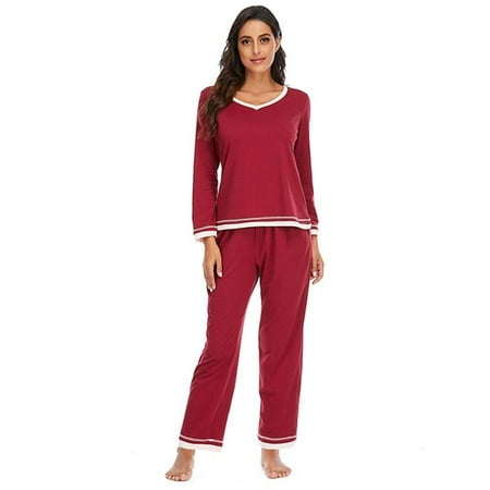

Elaydool Winter Women Cotton Long-sleeved Pajamas Solid Color Casual Home Service Suit Pajamas Sets