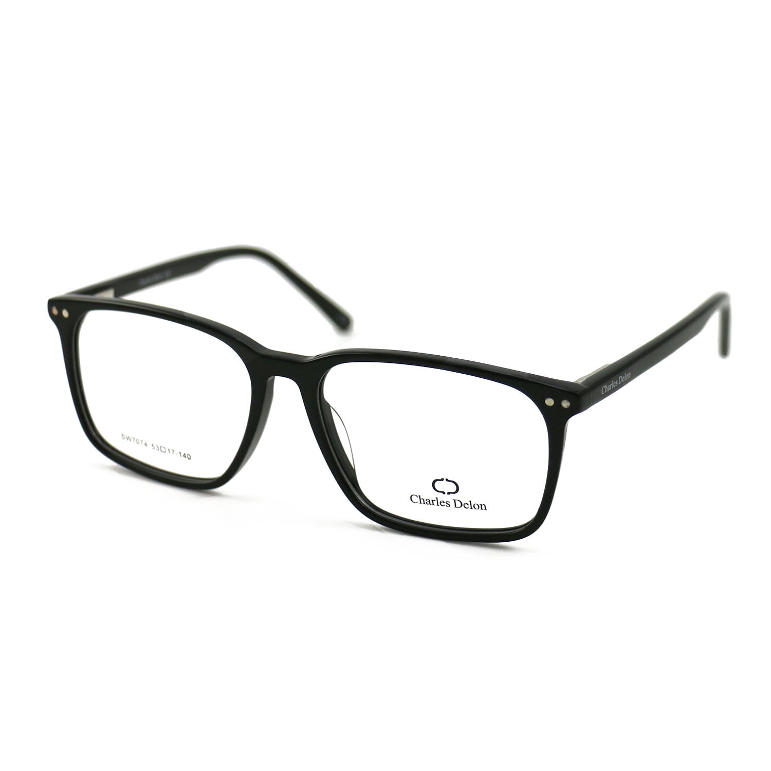 Eyeglasses Frames for Men Black Frames Square 53 17 140 by Charles Delon