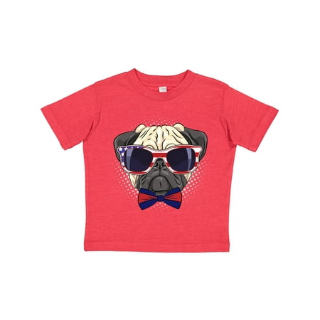 

Inktastic Pug Dog July 4th Patriotic Sunglasses Gift Toddler Boy or Toddler Girl T-Shirt